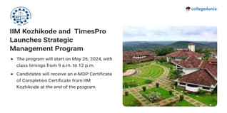 IIM Kozhikode in Collaboration with TimesPro Launches Strategic Management Program for CXOs; Register by May 3